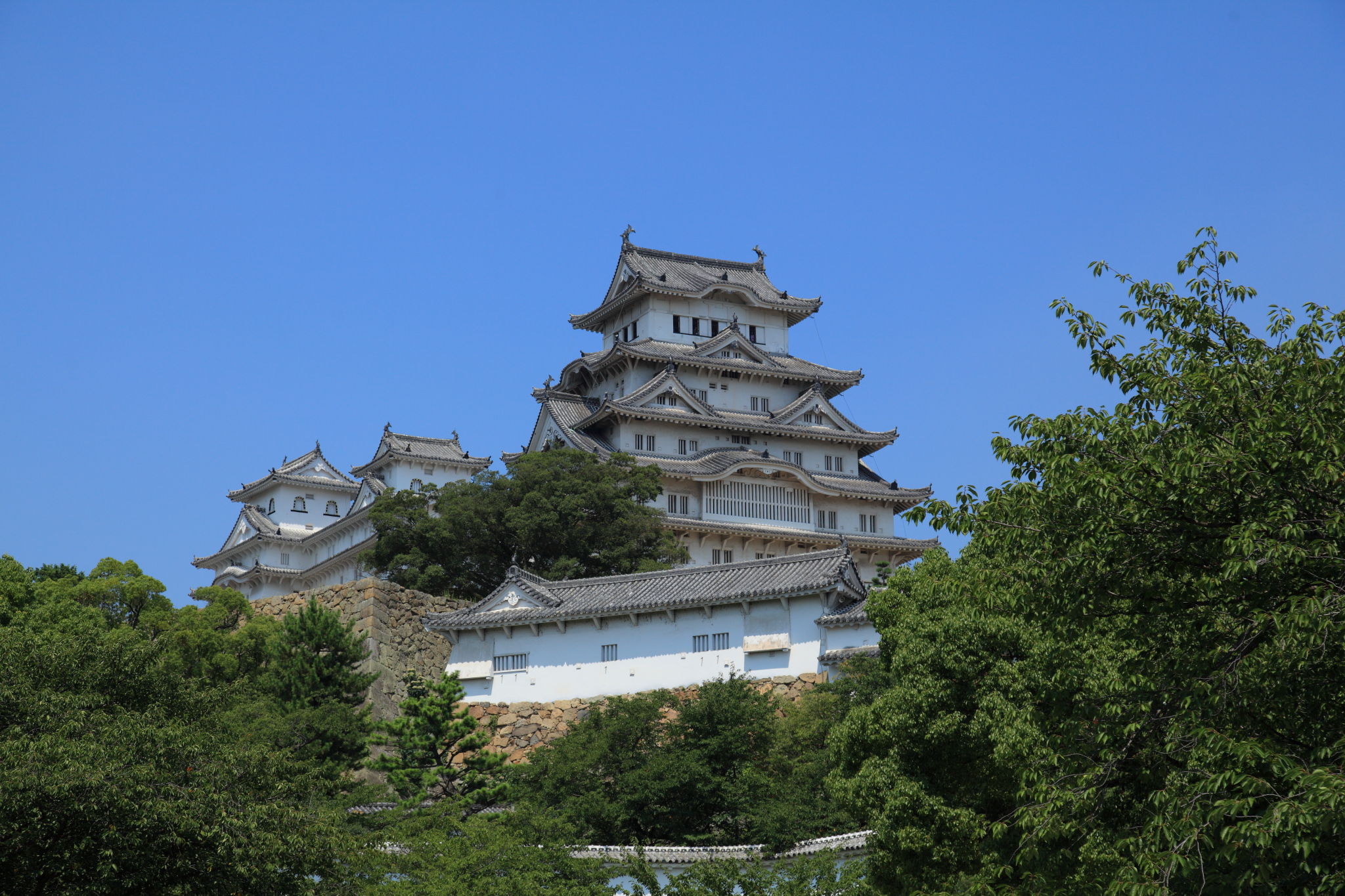 夏の姫路城、定番のアングル
