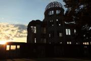 夕陽と原爆ドーム2