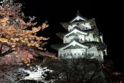 夜桜ライトアップ、弘前城