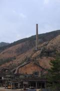 印象的な尾去沢鉱山の大煙突